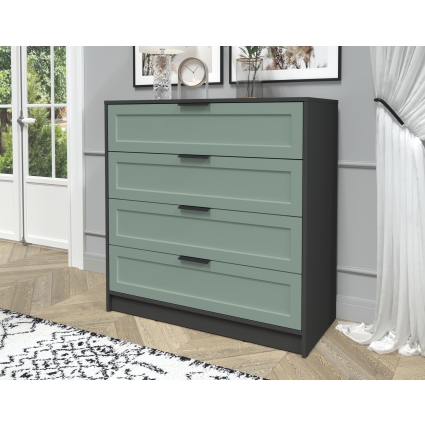 Kомод Тренд КТ-К100 (Антрацит ЛДСП/ Мята ЛМДФ) Ш1000 В1020 Г451 Kомод Тренд КТ-К100 (Антрацит ЛДСП/ Мята ЛМДФ) Ш1000 В1020 Г451